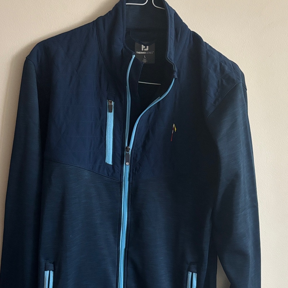 FootJoy Men's Navy Jacket with Light Blue Zippers